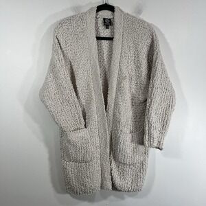 Bobeau Ivory Long Open Front Chunky Knit Cardigan Sweater Women's‎ XS